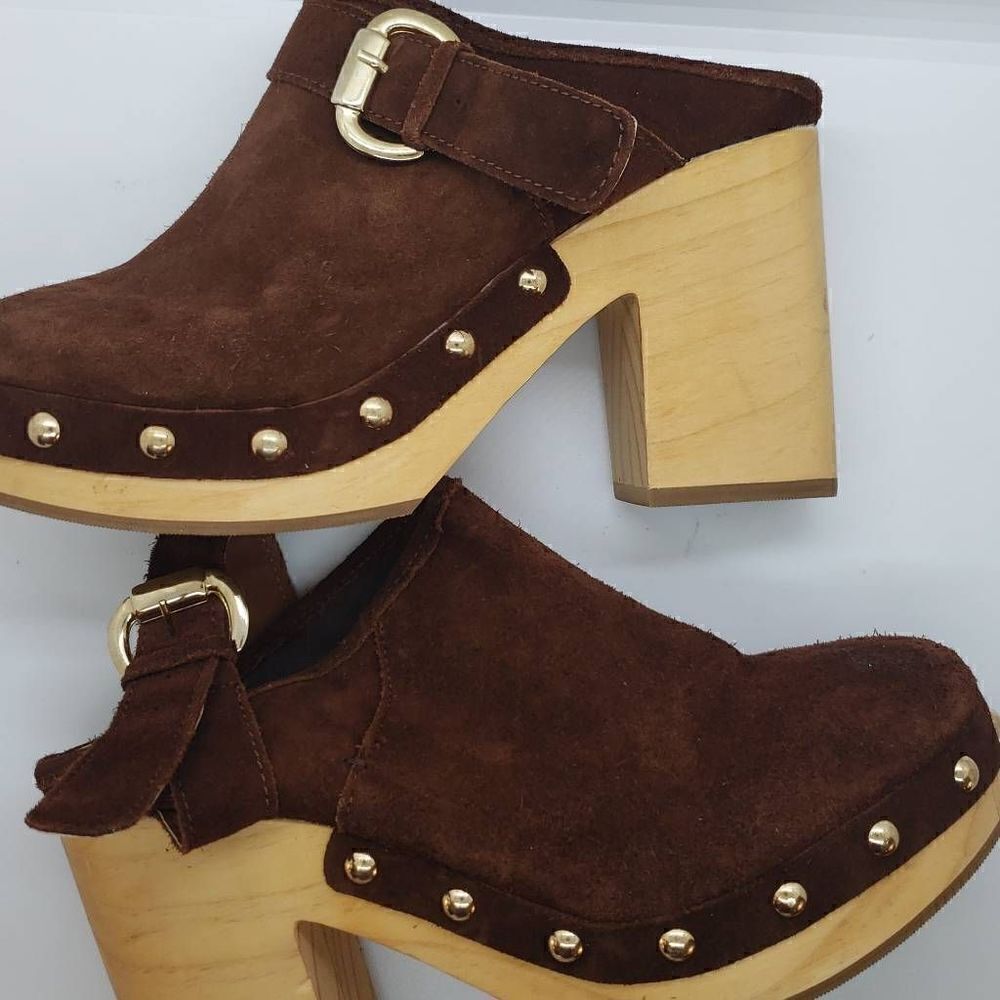 Steve Madden Women Hilde Mule Suede Leather Brown Size 8.5